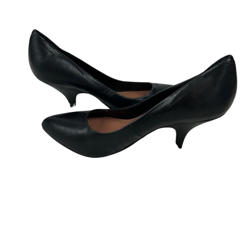 Vince Camuto Vickiy Pump Heel Womens 6.5 Black Leather Pointed Toe Formal Office - Picture 10 of 13
